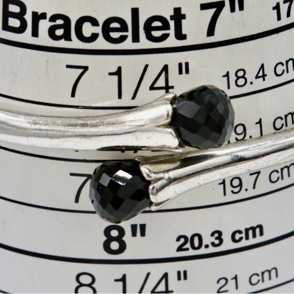 ALWAND VAHAN 925 SILVER BLACK ONYX CUFF BRACELET 7.5” - Picture 5 of 6